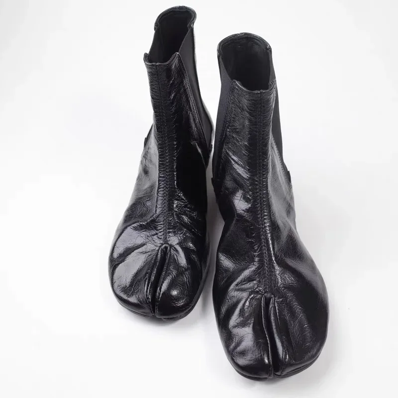 Осенние коричневые плиссированные ботильоны из мягкой кожи женская обувь с