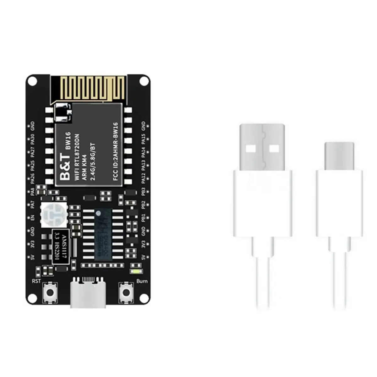 Фото (A23G) Отладочная плата BW16-Kit с модулем Wi-Fi RTL8720DN (двухдиапазонный 2.4G и 5G) и Bluetooth BLE с низким энергопотреблением, интерфейс Type-C №2