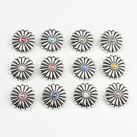 3pcslot 30mm retro zinc alloy round clothes decorative daisy buttons charms pendant for diy concho jewelry accessories