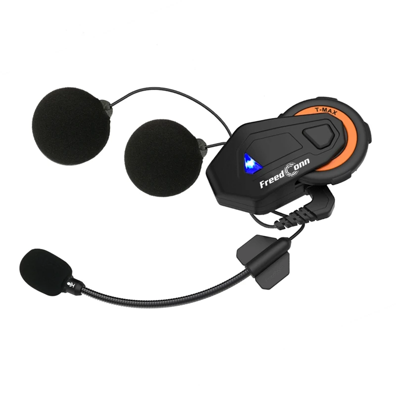 Freedconn T-MAX Motorcycle Intercom Helmet Bluetooth Headset Motorbike 6 Riders Group Talking FM Radio Interphone