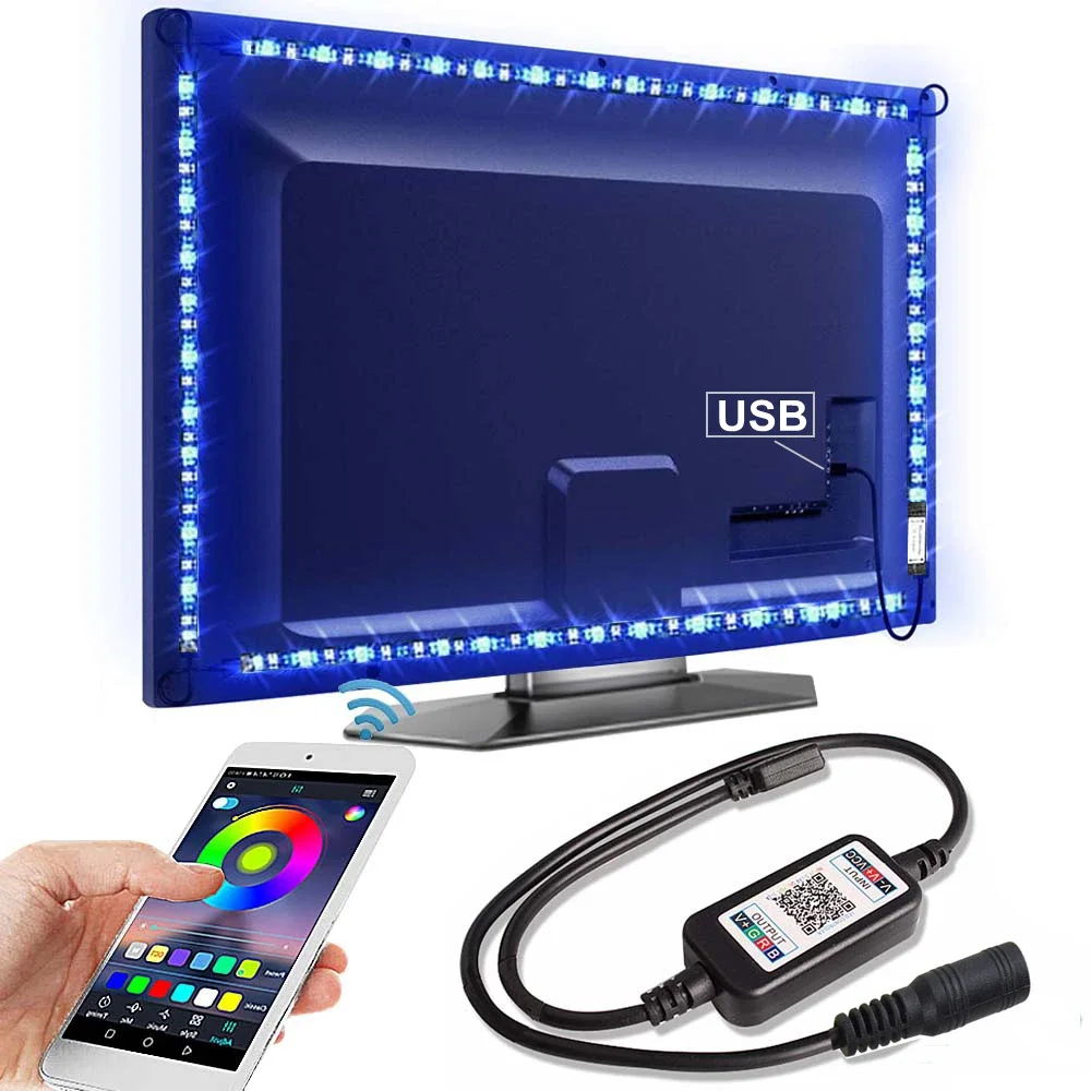 Умное приложение Bluetooth RGB контроллер переключатель USB 5 В 12 24 5050 2835 Светодиодная