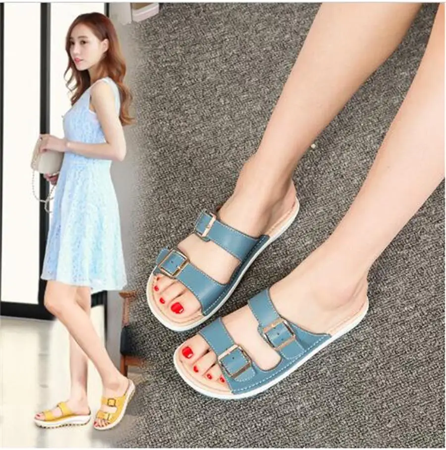 

Women Wedge Sandals Premium Orthopedic Open Toe Sandals Anti-slip Casual Women's Sandals Genuine Summer Flats Shoes