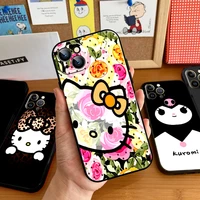 cute cartoon hello kitty for apple iphone 13 12 11 pro 12 13 mini x xr xs max se 6 6s 7 8 plus phone case liquid silicon funda