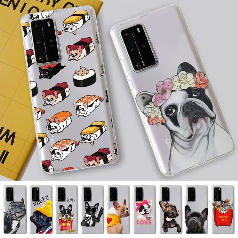 

Pug Dog French Bulldog Phone Case for Samsung A51 A52 A71 A12 for Redmi 7 9 9A for Huawei Honor8X 10i Clear Case