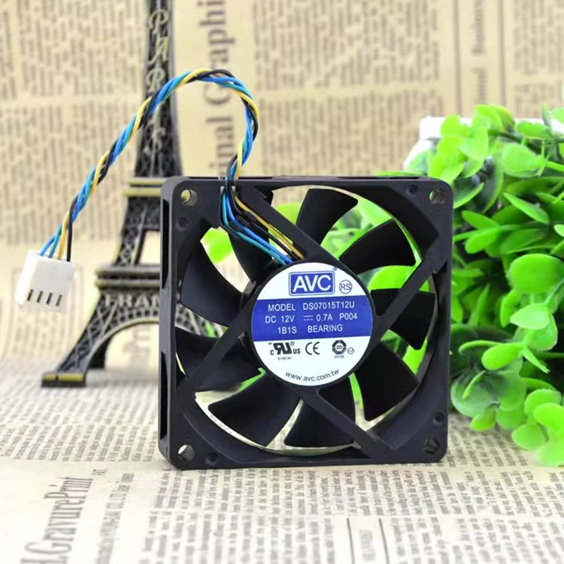 DS07015T12U 12V0.70A 7CM 7015 4-проводной ШИМ-вентилятор охлаждения шарикоподшипника с