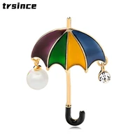 fashion umbrella pearl brooch student clothing school bag pin decoration alloy brooches accessories gift