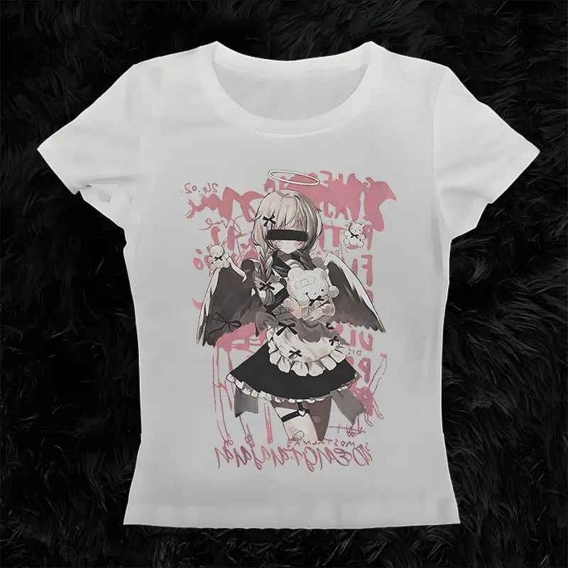 Эстетическая одежда летняя в стиле гранж топы Y2k сексуальная готическая женский