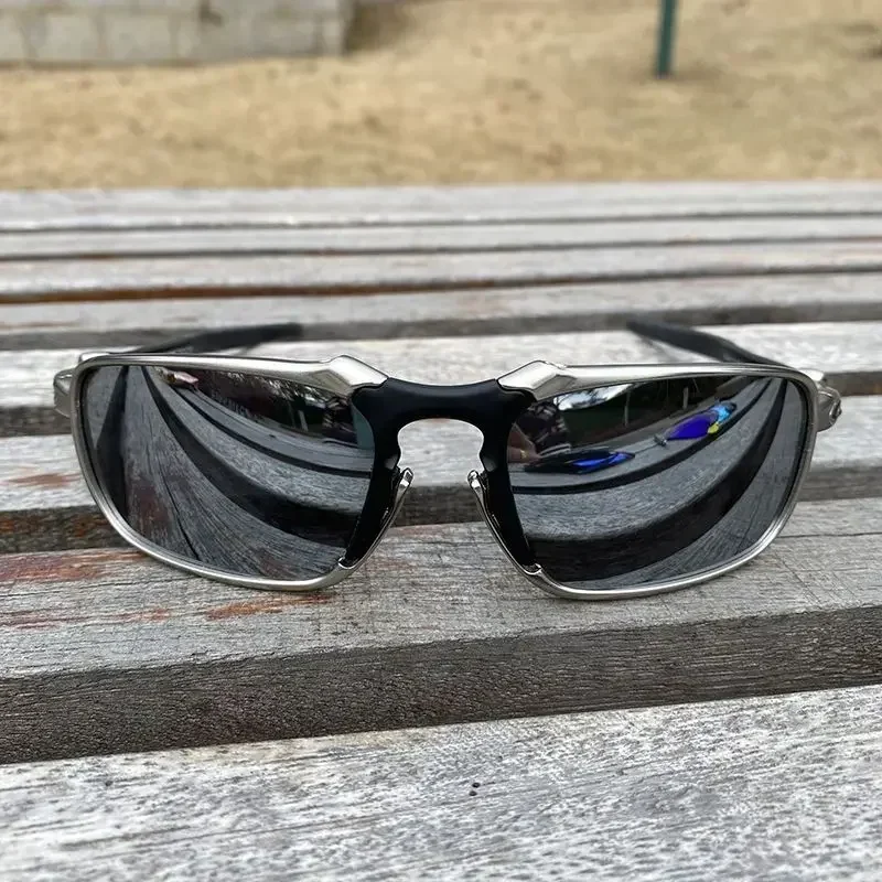 Дубовые поляризованные велосипедные очки с металлической оправой уличные