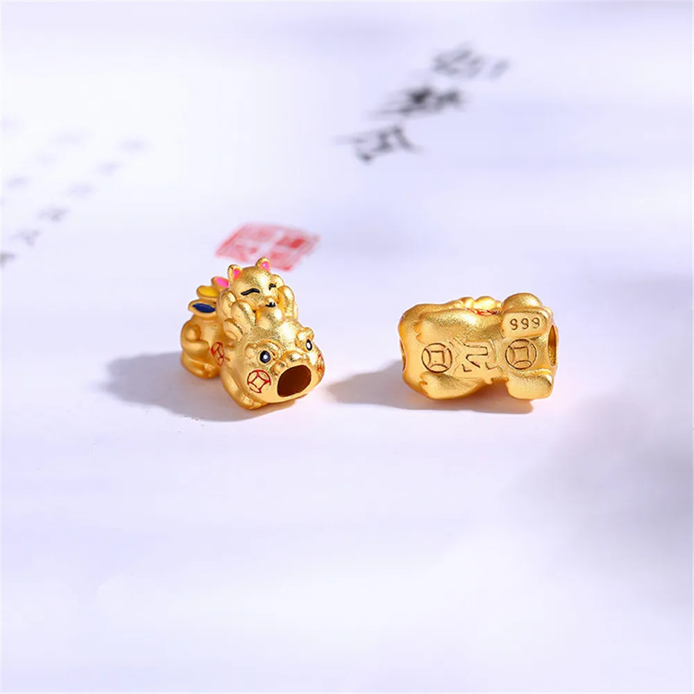 

Vietnam Sha Gold Jiu Bu Fa Color Pixiu Beaded Bracelet Necklace Leather Rope Wealth Transfer Beads for Men and Women
