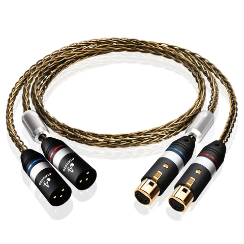 Аудиокабель HiFi 2XLR ATAUDIO 8 жил OCC посеребренный