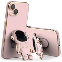 astronaut folding stand holder phone case for iphone 12 13 11 mini pro xs max 6 7 8 plus x xr se 2020 luxury square soft cover