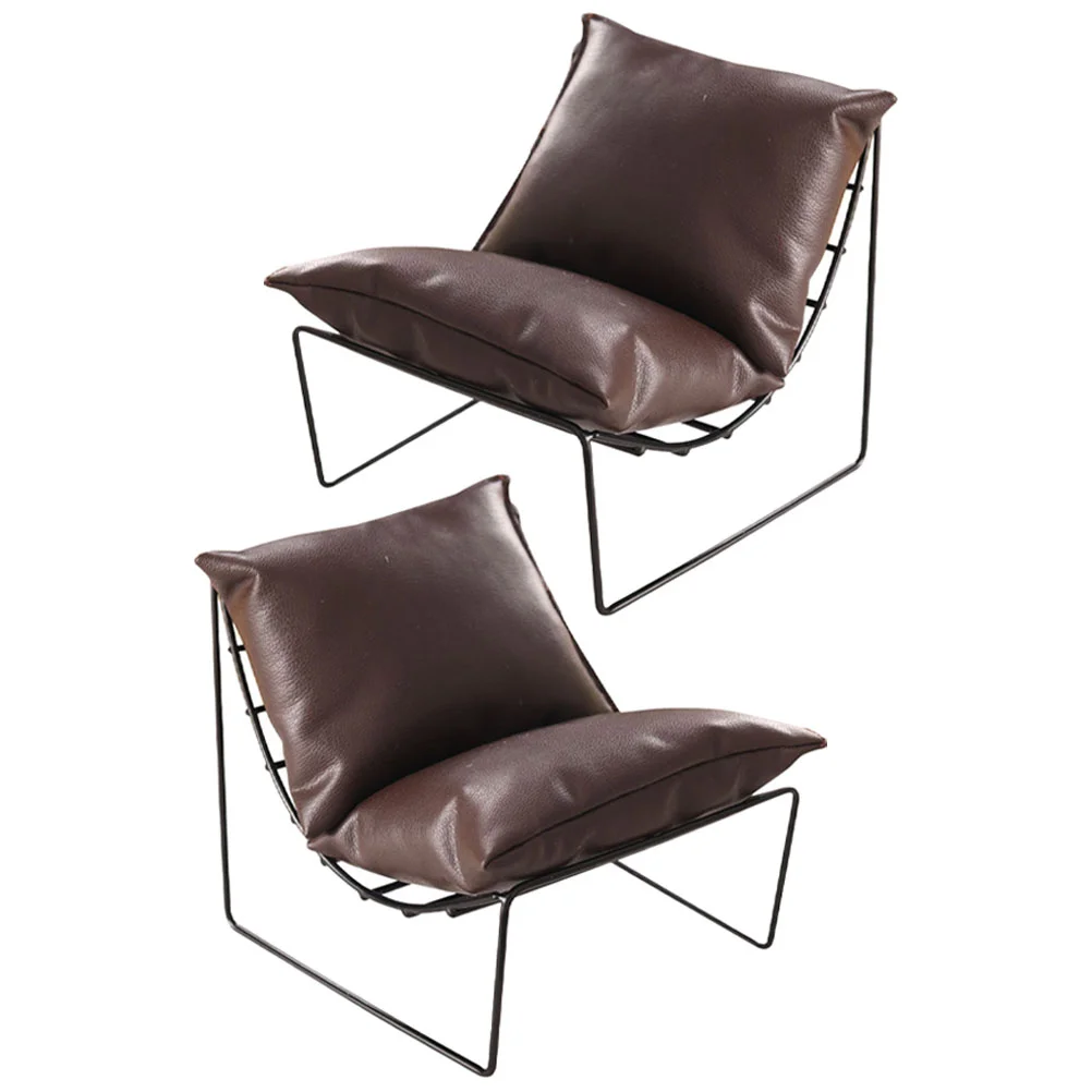 

2 шт., металлический диван-стул, аксессуары для обеденного стола, миниатюрная мебель и кресло, модель игрушечного домика