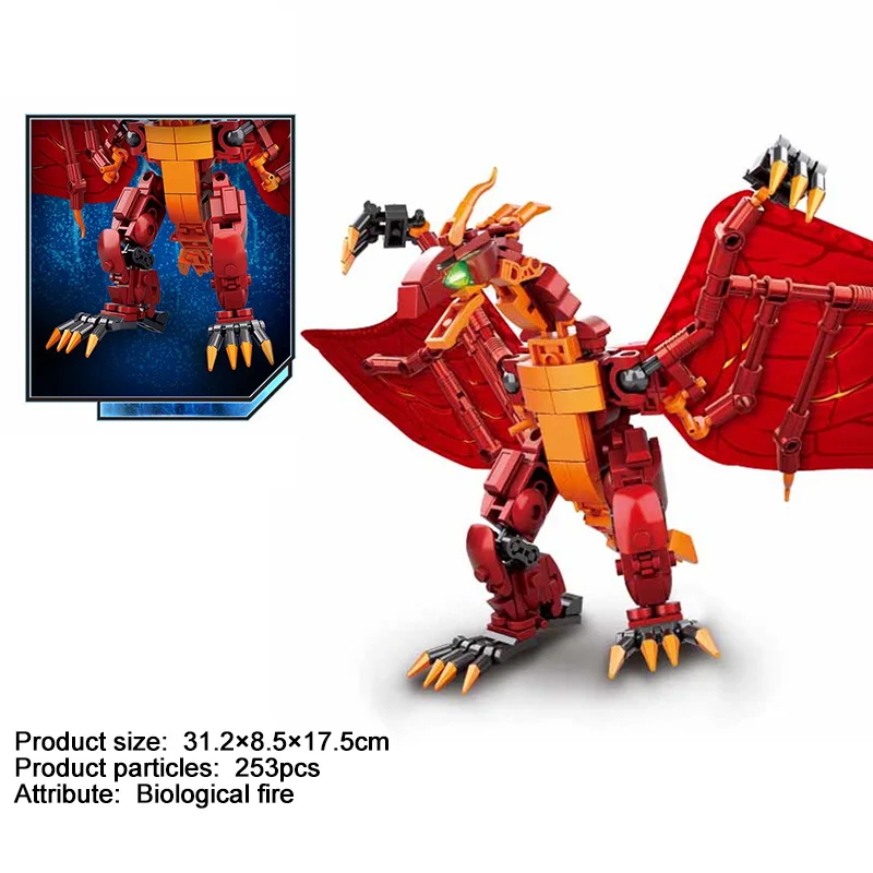Классическая модель фильма Sluban King of The Ghidrahed Monster строительные блоки трехголовый