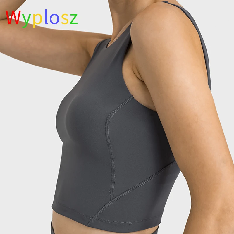 Wyplosz Sports Bras Winter Fitness Workout Comfortable Shockproof Stretch Top Fixed Cup Nylon Vest Back High Strength Lengthen