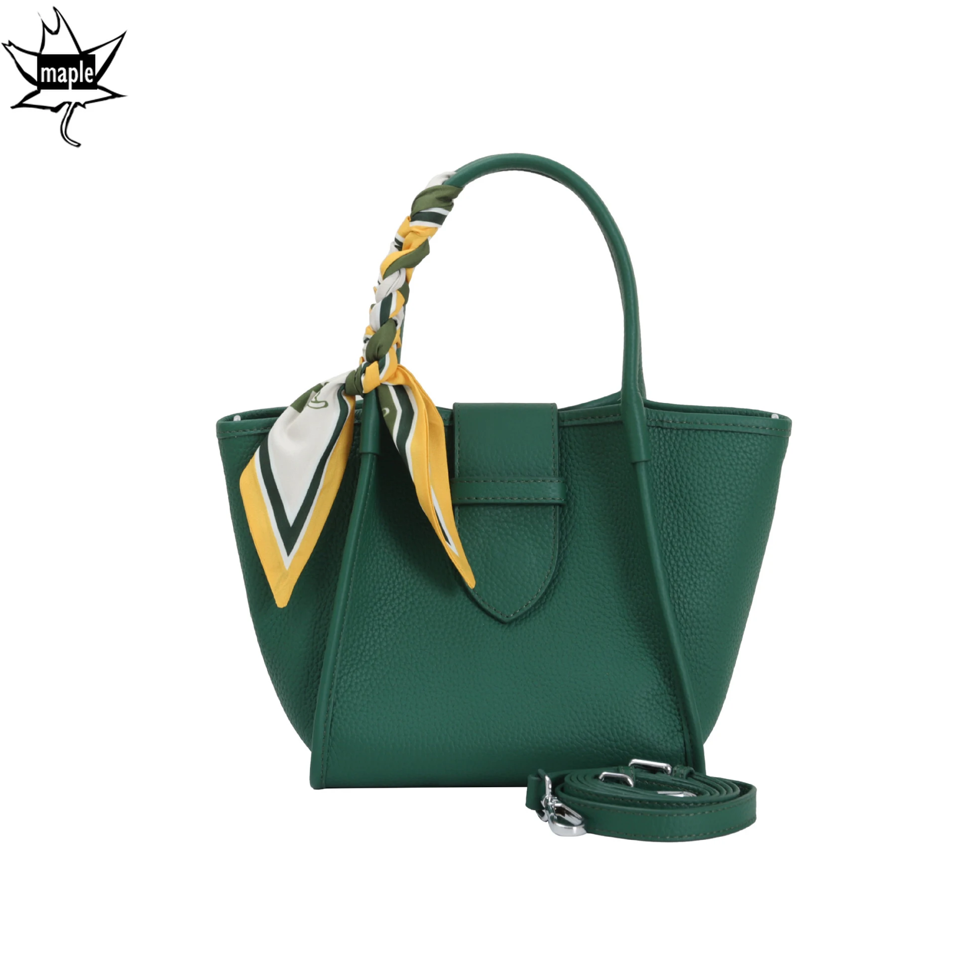 2022 New Trend Green White Color Trapeze Tote 100% Togo Cow Leather Women Handbag Designer Luxurious Shoulder Bag Sac