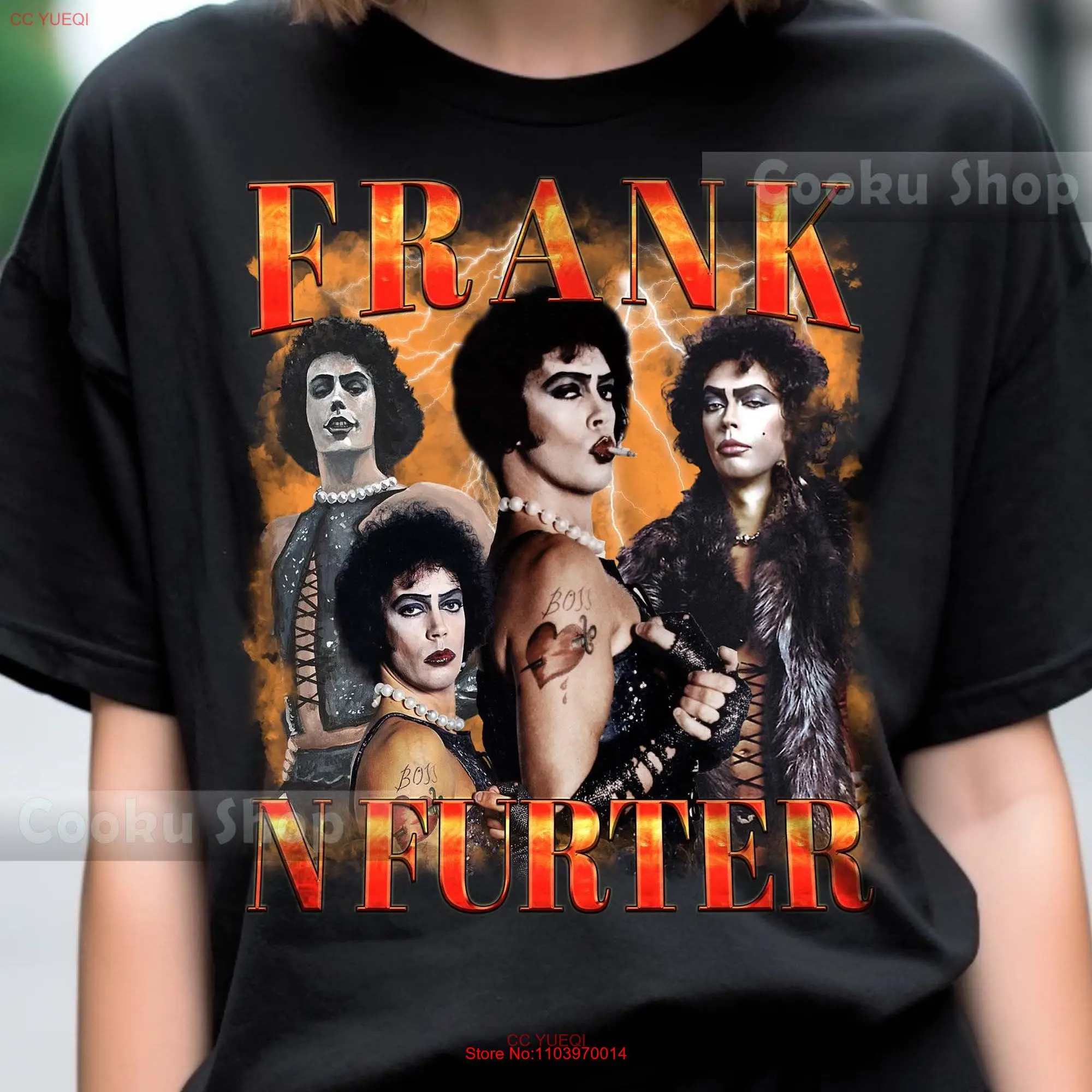 Ретро Фрэнк н пушистая футболка толстовка с капюшоном в рок-стиле длинным или