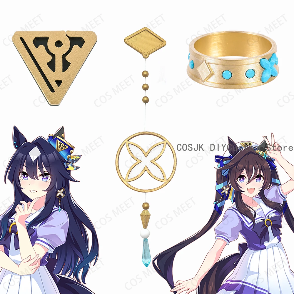 Фото Аниме Uma Musume Pretty Derby Verxina Vivlos, значок для косплея, головные уборы, серьги, Хэллоуин, карнавал, конвенция, реквизит для 3D-печати №1