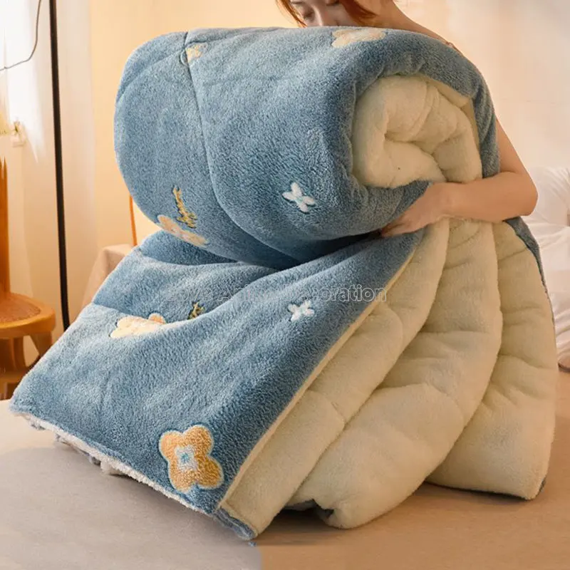 

Lamb Velvet Quilt Winter Double-sided Velvet Quilt Student Dormitory Comforter Double Single Thickened Warm Autumn Winter Quilt