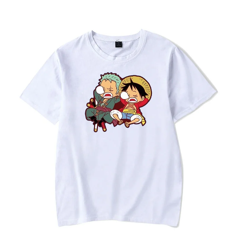 

Популярный Аниме ONE PIECE D. Летняя Повседневная Свободная футболка с коротким рукавом Luffy Roronoa Zoro Doze