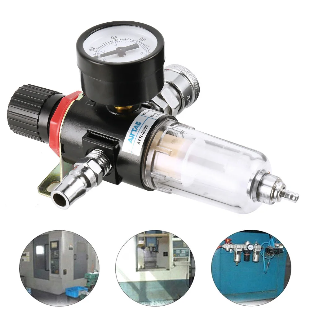 

AFR-2000 1/4 Pneumatic Filters Air Compressor Moisture Separator Pressure Regulator Oil Water Separators Unit Pressure Gauge