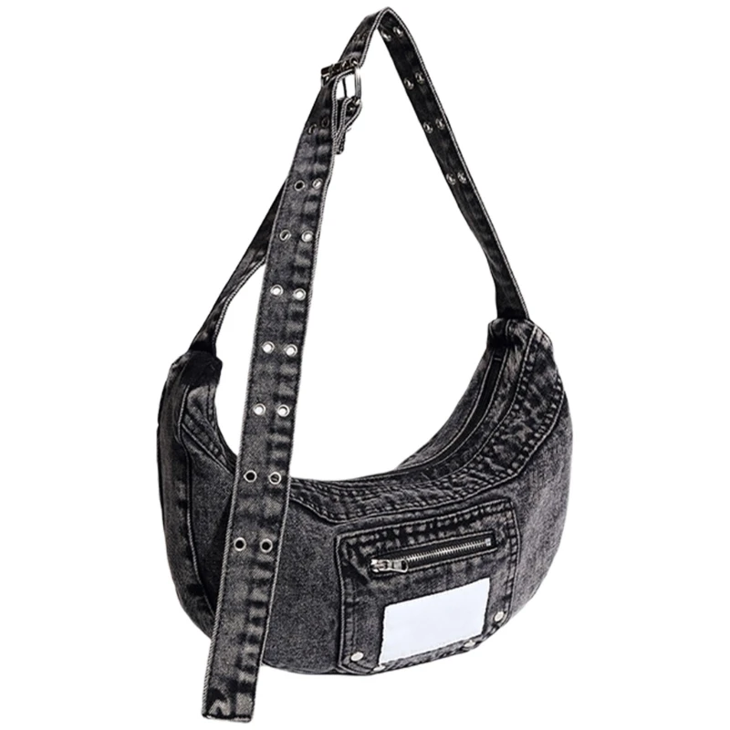 Элегантная джинсовая сумка через плечо с регулируемым ремешком для модной