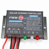 5pcs PWM 10A/ 20A Solar Controller 12V 24V LED Display PV Panel Battery Charge Controller Solar System Regulator Lighting Use