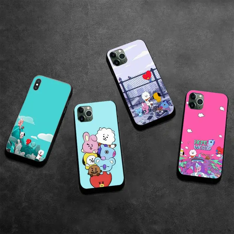 

cute cartoon B-BT21s Phone Case For iphone 13 12 11 Pro Max Mini XS Max 8 7 Plus X SE 2020 XR cover