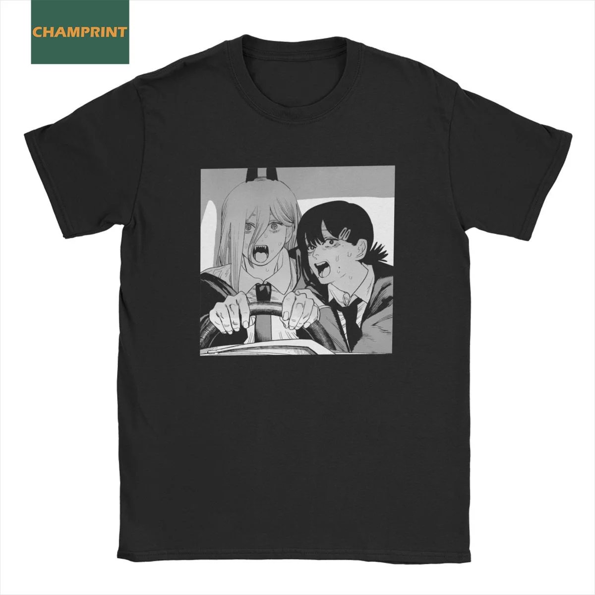 

Men's T-Shirts Chainsaw Man Power And Kobeni Awesome 100% Cotton Tees Short Sleeve Anime Manga T Shirt Crew Neck Tops Gift Idea