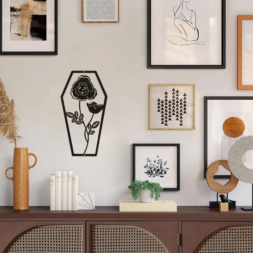 Металлическая Роза Ужасов Гроба Настенная Скульптура