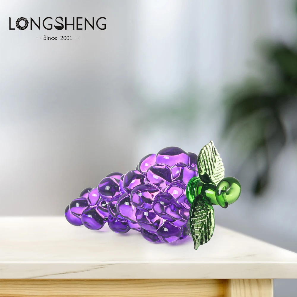 

Ручная работа, Хрустальная фиолетовая фигурка винограда, коллекционное стекло, искусство для домашнего декора, миниатюрное стекло винограда для детей, подарок для девочек
