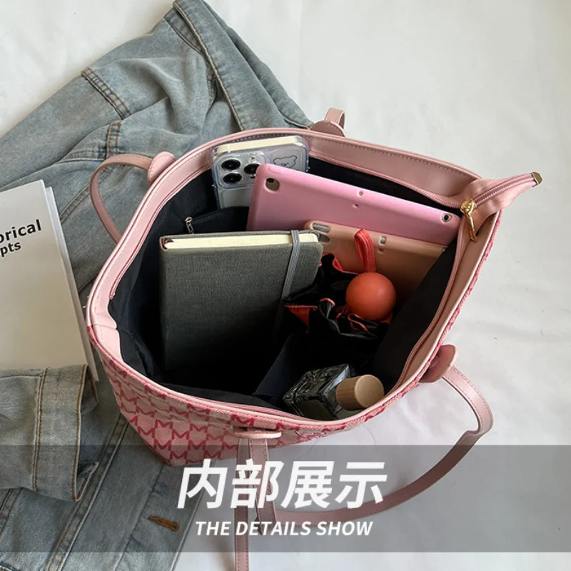 Women's Large Capacity Tote Bag Female Letter Underarm Hand Bolsa Simple Fashion Retro Commuting Shoulder HandBags for Sac сумка