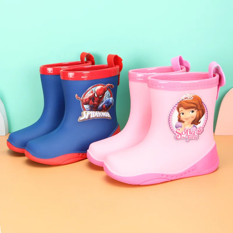 

Disney cartoon children rain shoes boys and girls kids students non-slip mid-tube car four seasons rain boots water shoes