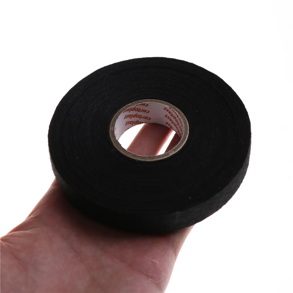 

Black Universal Flannel Fabric Cloth Tape Automotive Wiring Harness Flannelet Glue High Temperature Tape Whosesale 19mmx25m