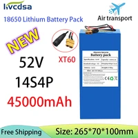 high capacity 52v 14s4p 45000mah 18650 2000w lithium battery for balance car electric bike scooter tricycle with bms