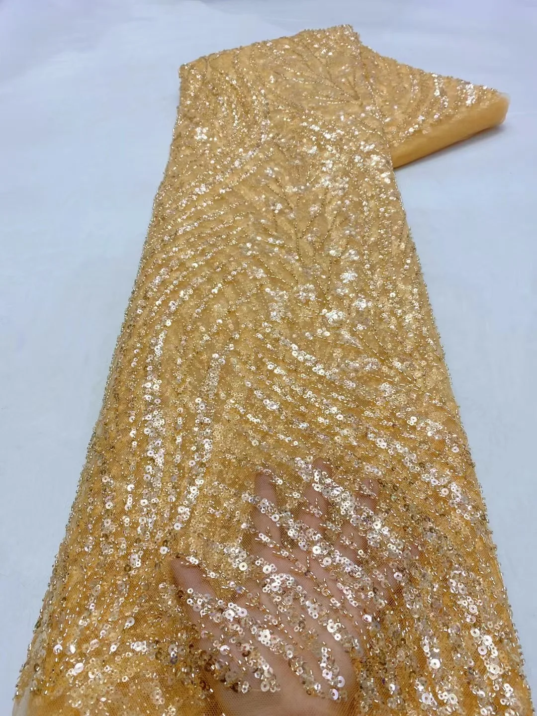 

Newest Handmade Lace African French Lace Fabric 2022 High Quality Beaded Ghana Lace Nigerian Sequin Lace Fabrics For Party Dress