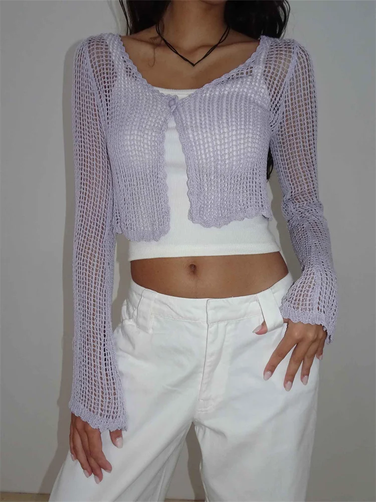 

Женский трикотажный кардиган CHRONSTYLE, Однотонный свитер с длинными рукавами и пуговицами спереди, летняя накидка, джемперы, уличная одежда, 2023