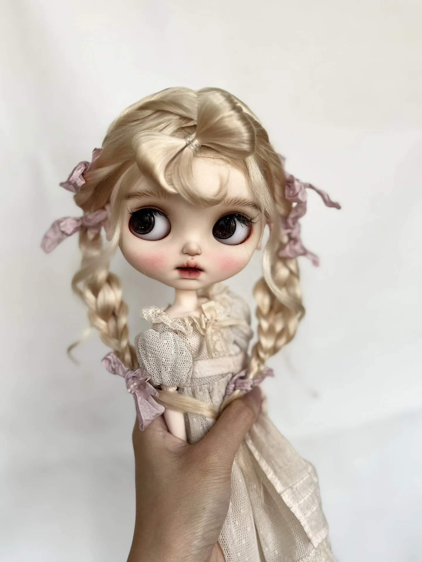 

(Специально разработанные, строительный период 2 месяца) кукольные парики Dula для блайз Qbaby натуральные мохеровые жесткие швы