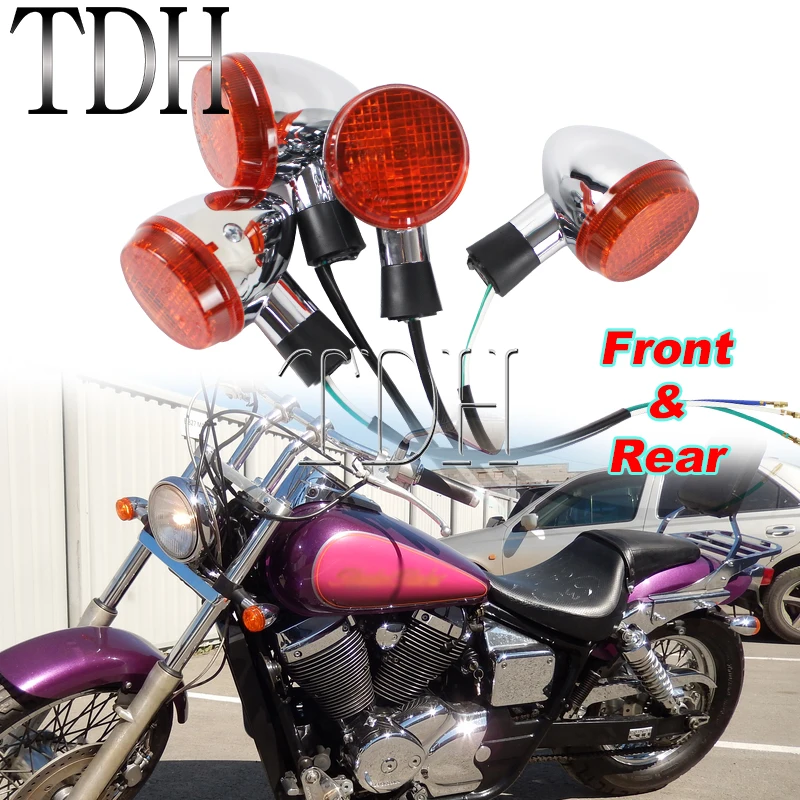 

Motorcycle E13 Approved Front Rear Turn Signals Indicator Blinker Light Lamp For Honda Shadow 400 750 VT750 04-07 Flasher Light