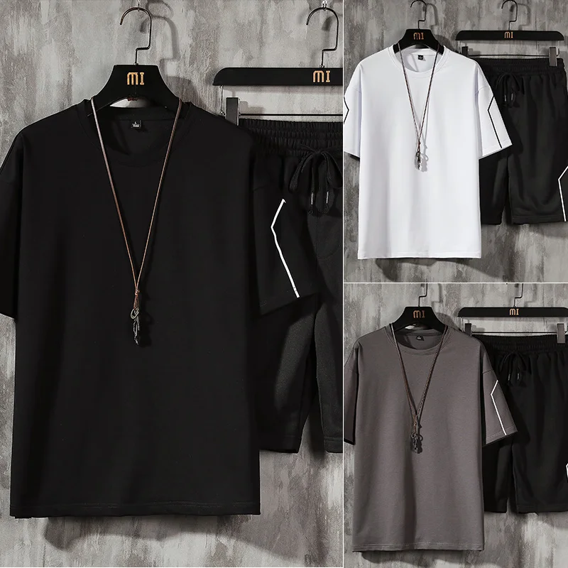 Men's T Shirt and Short Set Men Tracksuit Summer Casual Tops and Pants Suits  Sports Running Set Streetwear  Suits for Men