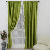 blackout curtains for living room retro lace velvet curtains with skirts to wear blackout sunscreen american style rod curtains