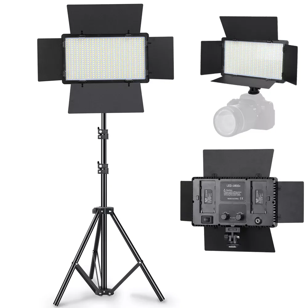 

Led-600 Led Video Light Panel Bi-Color 3200-5600K Photography Lighting Panel On Camera Photo Studio Fill Lamp For Youtube Vlog