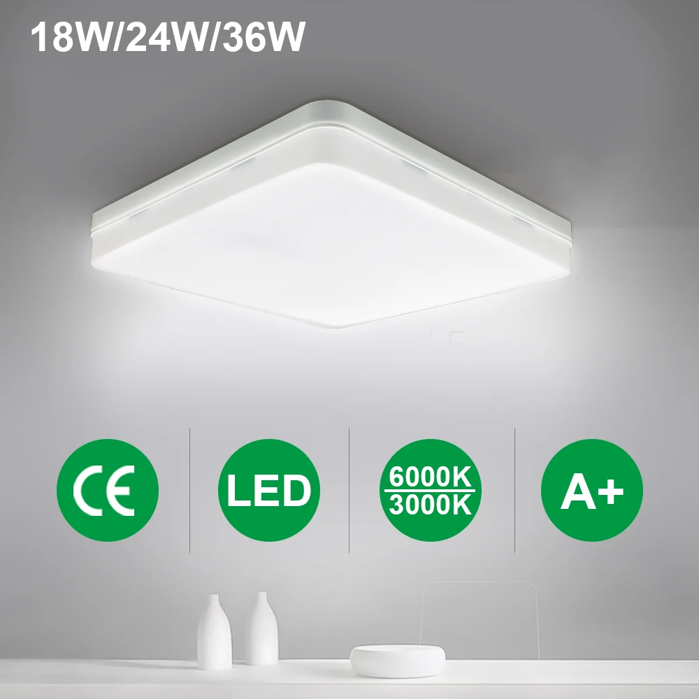 

Square LED Ceiling Lamp White Warmwhite 18/24/36/48W Living Room Dining Room Ceil Hanging Light Home Decor Modern Chandelier