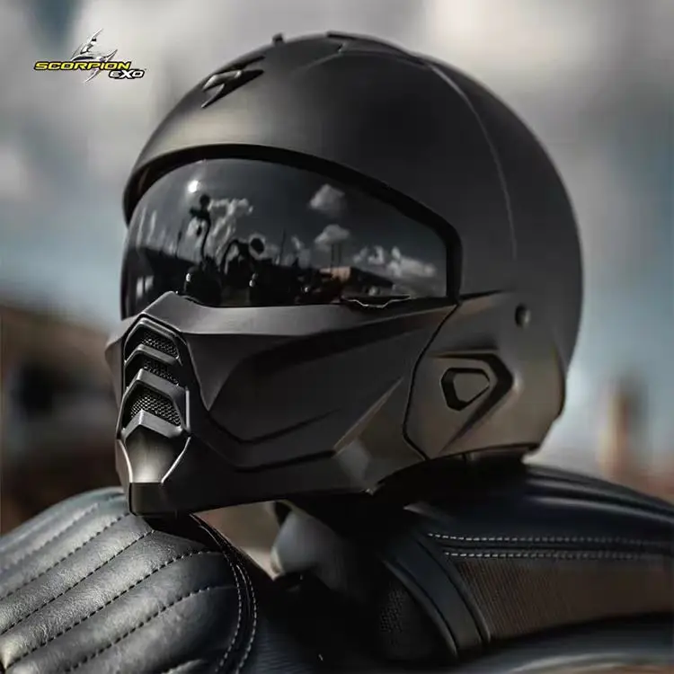 Мотоциклетный шлем USA Scorpion Exo-Combat II одобренный ECE DOT съемный в стиле ретро анфас Cascos