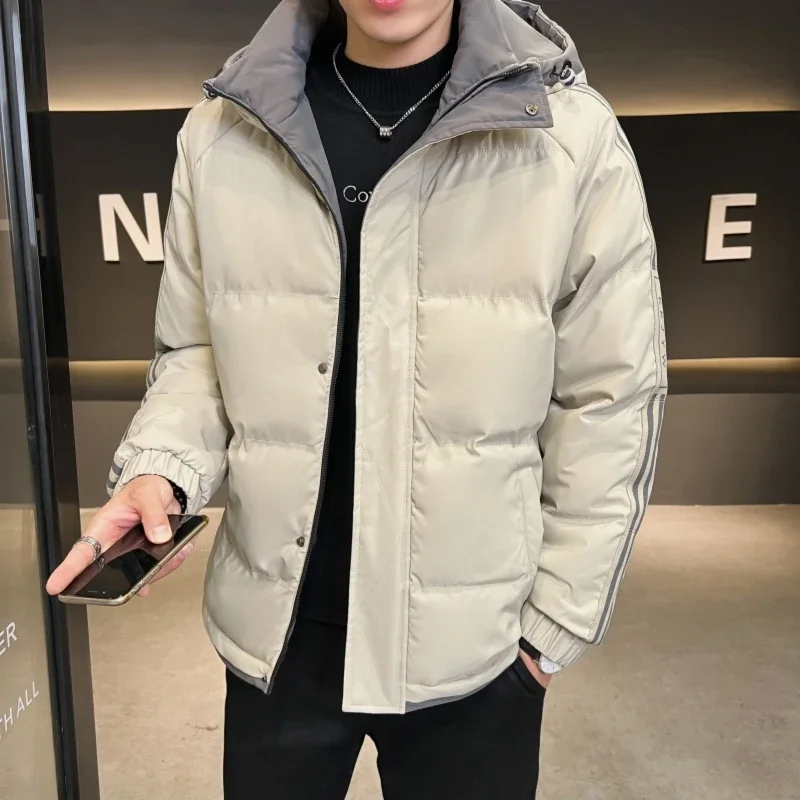 Мужская хлопковая мешковатая куртка BROWON повседневная с капюшоном на молнии