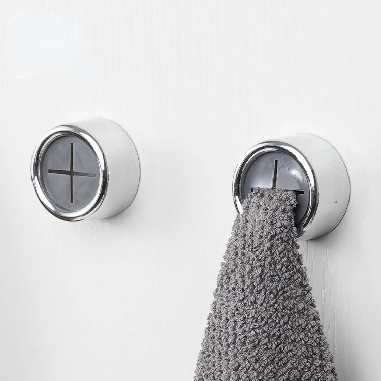 

5pcs Creative circular towel hook with strong adhesive, kitchen wall hanging without punching or marking, dormitory hook