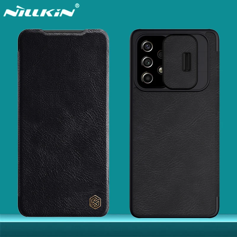 

Flip Case For Samsung Galaxy A53 A73 5G Nillkin QIN Leather Flip Cover Slide Camera Wallet Book Case For Samsung A53 Phone Bags