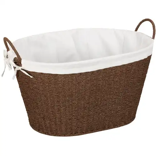 

free shipping Paper Rope Laundry Basket with Liner