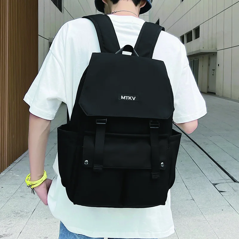 

Black Female Nylon Backpack for Teenagers Girls Preppy Style School Bag Student Travel Rucksack Ladies Large Capacity Mochila