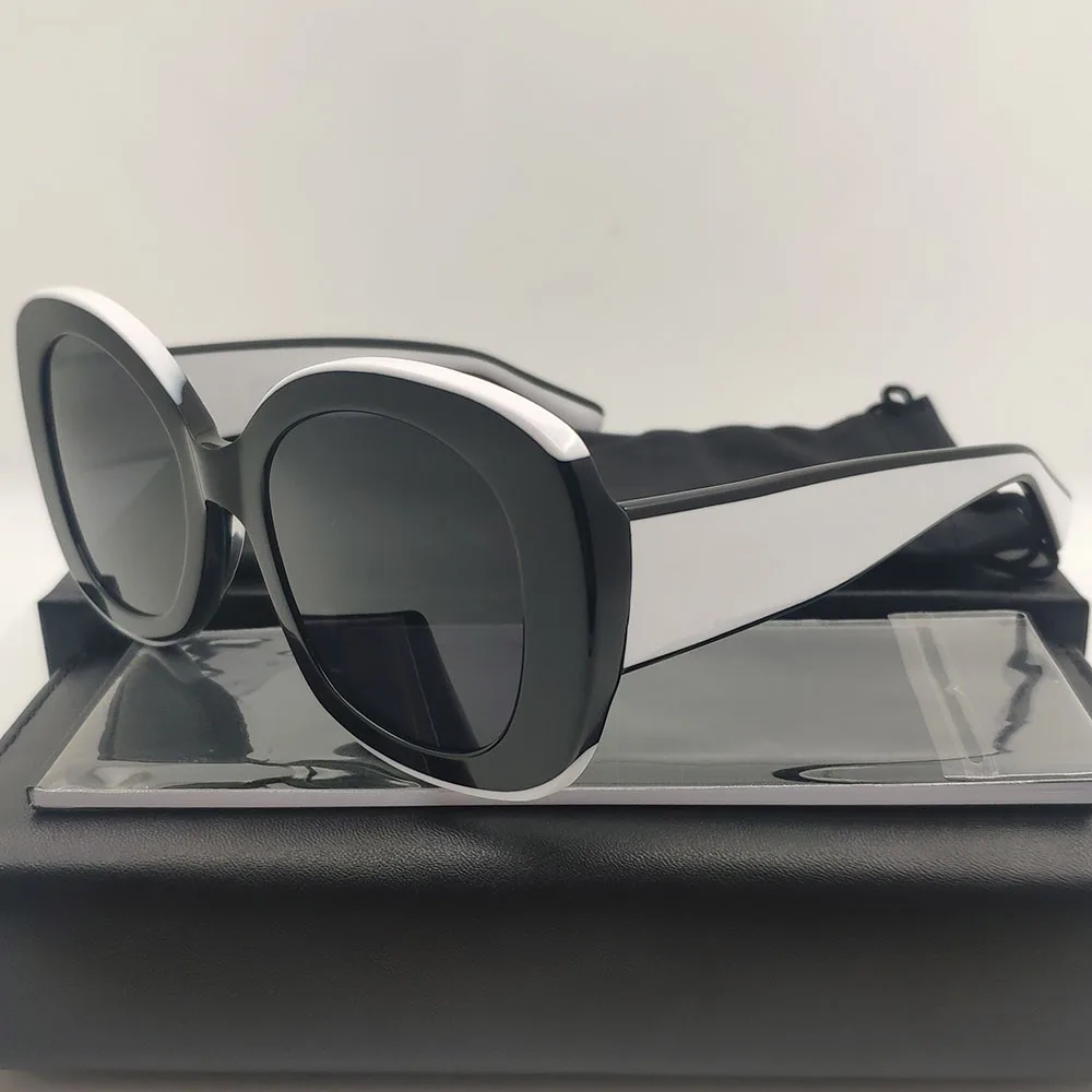 

Black Square White Acetate Sunglasses For Women Brand Designer Summer Retro Shades PROTECT Shield Ladies For Sun Glasses UV400