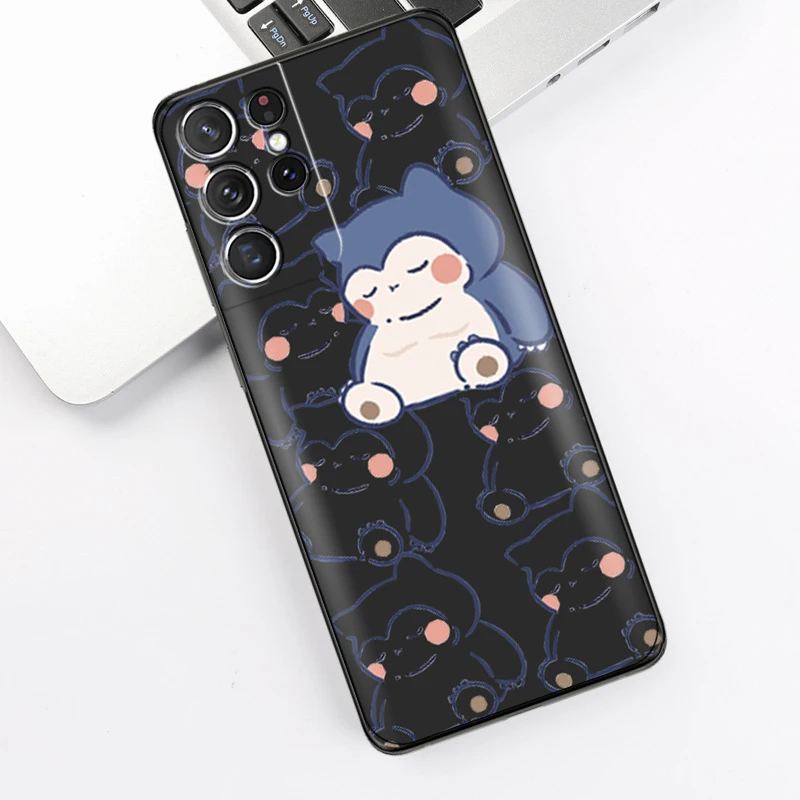

Japan Pokemon Pikachu Phone Case For Samsung Galaxy S22 S21 S20 Ultra FE 5G S22 S10 10E S9 Plus Carcasa Funda Black Coque